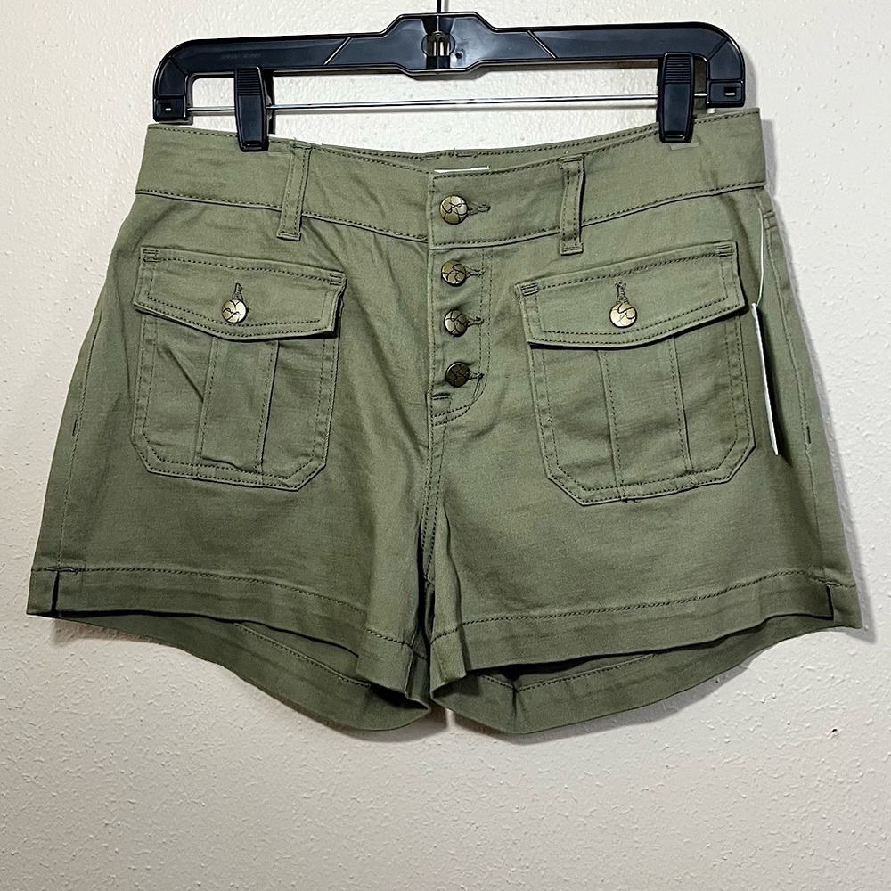 Jessica Simpson Patch Pocket Shorts Olive  Sz 6/28